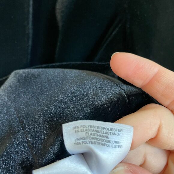 Nine west black velvet blazer hook and eye clasp size 2 - Picture 5 of 6